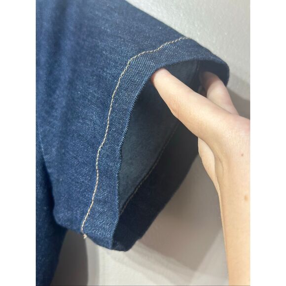 NWOT Draper James Denim Wrap Short Sleeve Fall Dress Women's Small - Picture 3 of 11